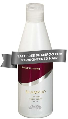 Mon Platin Natural Silk Therapy Salt-Free Shampoo for Straightened Hair - Protects Keratin & Brazilian Treatments, Sulphate-Free, Fragrance Free Formula, Keeps Hair Vibrant, 400ml
