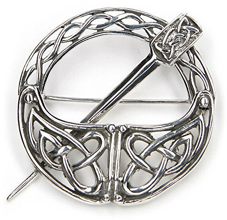 Drachensilber Keltische Fibel Brosche Silber Kelten Schmuck auffällige Gewandnadel keltisch Größe: 4cm