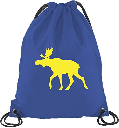 Shirtstreet24, ELCH, Skandinavien Schweden Turnbeutel Rucksack Sport Beutel, Größe: onesize,Royal Blau