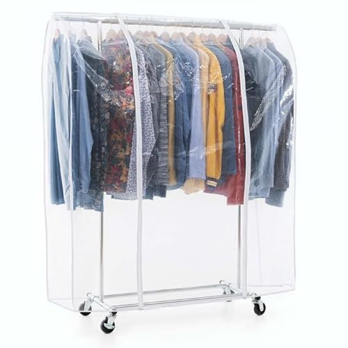 Tatkraft Darren & Anwalt - Faltschrank, Stoffschrank, mit Rollen, Kleiderständer mit Abdeckung, Kleiderständer Stabil mit Schutzhülle, Bis 100 Kg