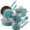 Rachael Ray 16344 Cucina Nonstick Cookware Pots and Pans Set, Aluminum, Agave Blue