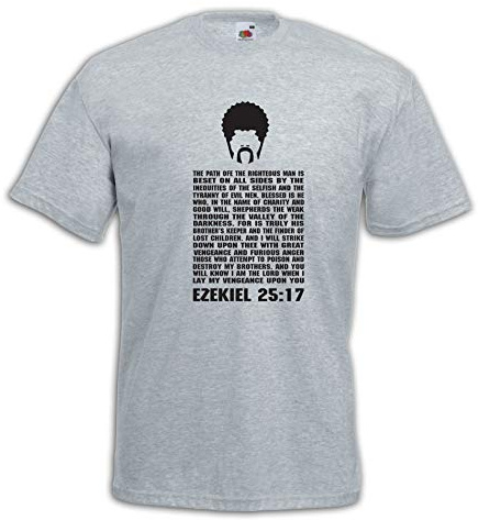 Settantallora - T-Shirt Maglietta 226 Pulp Fiction Inspired, Versetto 25,17 Ezechiel Taglia