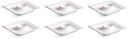 Via by R&B 580.174 'Melodie' Eierbecher / Eierteller, Porzellan, weiß (6er Pack)