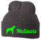 siviwonder Strickmütze - Malinois belgischer Schäferhund Belgian Schutzhund Polizei - Stickerei Hund Winter Mütze Wintermütze Beanie Mütze Grey Melange-neongrün