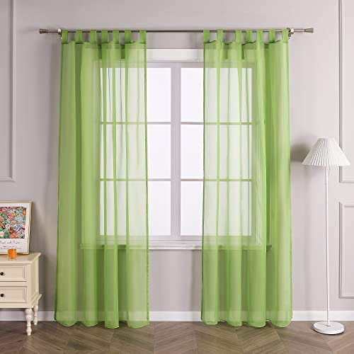 Joyswahl Gardine Uni Voile Vorhang mit Schlaufen »Julia« Dekoschal Fenster Schal BxH 140x225cm Grün 1er Pack