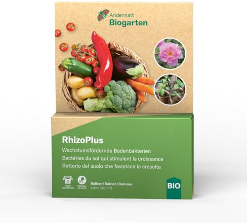 Andermatt Biogarten RhizoPlus 40 ml – Bodenbakterien zur Pflanzenstärkung – fördert Wurzelwachstum & Nährstoffaufnahme – Konzentrat zum Verdünnen – für Gemüse, Zierpflanzen & Rasen