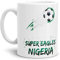 Tassendruck Fussball-Tasse mit Spruch - Super Eagles - Weiss Fahne/Länderfarbe/WM 2018/Nigeria/Weltmeisterschaft/Cup/Tor/Qualität Made in Germany