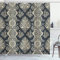 ABAKUHAUS Damast Duschvorhang, Victorian Barock, Stoffliches Gewebe Badezimmerdekorationsset mit Haken, 175 x 200 cm, Koksgraue Creme