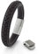 Akitsune Fides Lederarmband | Armschmuck Frauen Herren Edelstahl Männer Armband - Silber - Braun 21cm
