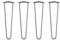 4 x Hairpin Legs from DT IRONCRAFT - 45cm 2 Rod / 10mm, Bare Steel - High Coffee Table, Side Table Legs with Floor Protector Feet & Screws