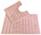 Allure Ribbed Design 2 Piece Bath and Pedestal Toilet Mat Set, 100% Cotton (Blush Pink)