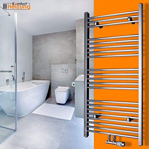 Gulfstream Komfort Badheizkörper 1600 x 600 mm in Chrom gerade Hochwertiger Handtuchheizkörper Handtuchwärmer