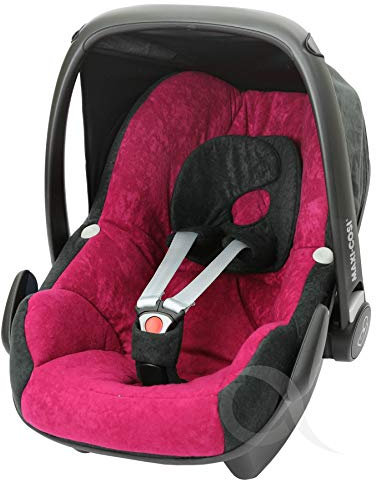 OLO Baby Car Seat Cover fits Maxi Cosi PEBBLE 0+ FULL SET NEW Super soft plush fabric (fuchsia/black)