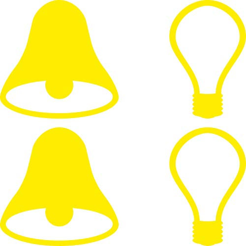 2 Sets Aufkleber Tattoo gelb 5cm Tür Taster Schalter Lampe Licht & Klingel Symbol