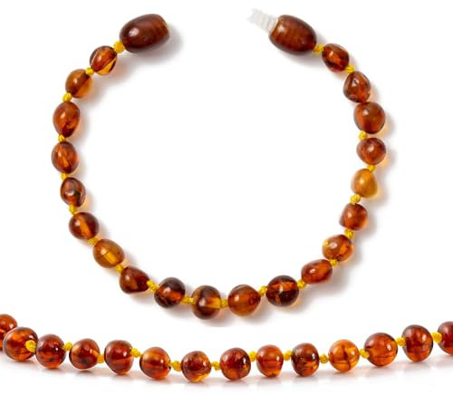 Cici's Story - Baltisches Bernsteinarmband/Fußkettchen (Unisex)(Cognac) - 20cm lang - Handgefertigt, authentischer Bernstein, im Labor getestet