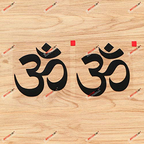 2er-Set Schwarz, 10,2 cm Yoga Om/Ohm Symbol Decal-Aufkleber, Indien, Auto-Vinyl