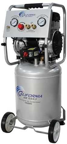 California Air Tools CAT-10020AC 2.0 HP Ultra Quiet, Oil-Free, Lightweight Air Compressor with Wheels, 10 Gallon Tank Capacity, 70 dB Noise Level, Electric, Portable