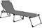 vidaXL Extra Hohe Senioren Sonnenliege Klappbar Liege Gartenliege Klappliege Relaxliege Strandliege Freizeitliege Campingbett Grau Aluminium