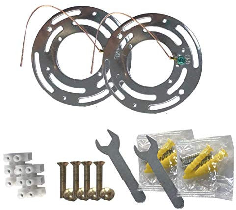 KCO Universal-Lampenhalterung, 10,2 cm Durchmesser, kreisförmige Montagehalterung mit Schrauben und Schraubenschlüssel für Wandleuchte, Deckenleuchte, Kronleuchter (2 Stück)