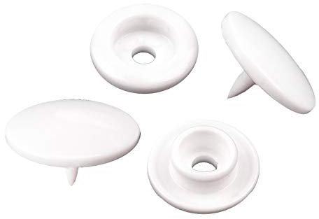 50 Druckknöpfe rund Snaps Druckknopf Snap Button Knöpfe Farb- Größenwahl, Größe:12mm, Farbe:weiß