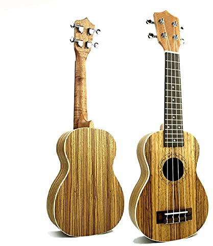 21 Brasilien Zebrawood Sopranministrator Mini Gitarre Ukulele Rosenholz Fingerboared Hawaii 4 Saitings Instrumente Ukelele Ukulele Anfänger Ukulele (Color : Only Uke)