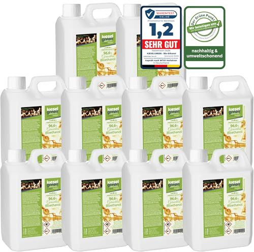 KieselGreen Bioethanol 50 Liter mit Duft für Ethanol-Kamin, viele Sorten - Bio Ethanol als Raumduft in vielen Duftnoten - Parfüm für Bio Ethanol Kamin Indoor oder Bioethanol Tischfeuer
