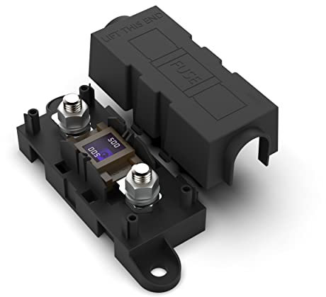 AUPROTEC Sicherungshalter für MEGA Sicherungen mit Schutzabdeckung inkl. Mega Sicherung 500 A braun