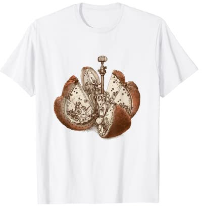Steampunk-Uhrwerk Mechanische Orangenfrucht-Zahnräder T-Shirt