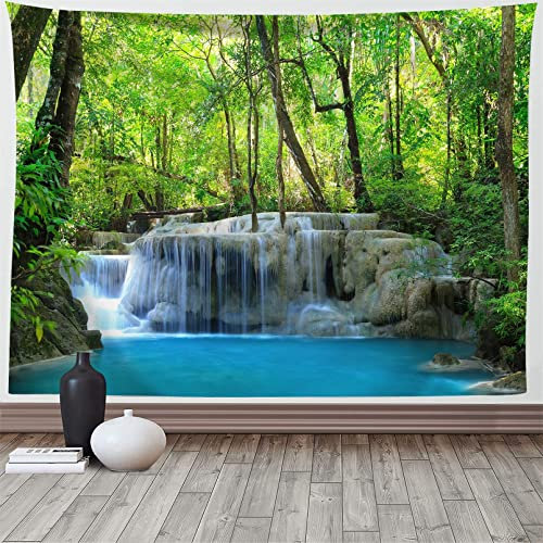 Martin Kench Wandbehang Wandteppich Wald See Natur Tagesdecke Wandtuch Natur Landschaft Stranddecke Wanddeko für Schlafzimmer Wohnzimmer Wohnheim (J,150x130cm)