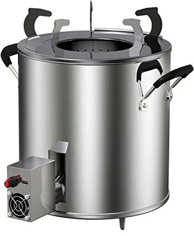 YYUINU Brennholzofen 12 '', Tragbare Feuerstelle, Edelstahl-Lagerfeuerofen Outdoor-Holzofen-Feuerstelle Zum Camping und Kochen mit Tragbarem Gebläse,Standard Version