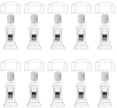 10 Pcs Plastic Merchandise Clip Holder - Rotatable Sign Clips for Business Store Supermarket