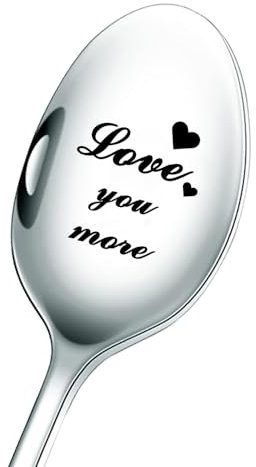 Love You More Cuillère à café gravée Cadeau de mariage Cadeau de cuisine unique, signe d'amour pour les occasions spéciales, Saint Valentin, cadeau d'anniversaire