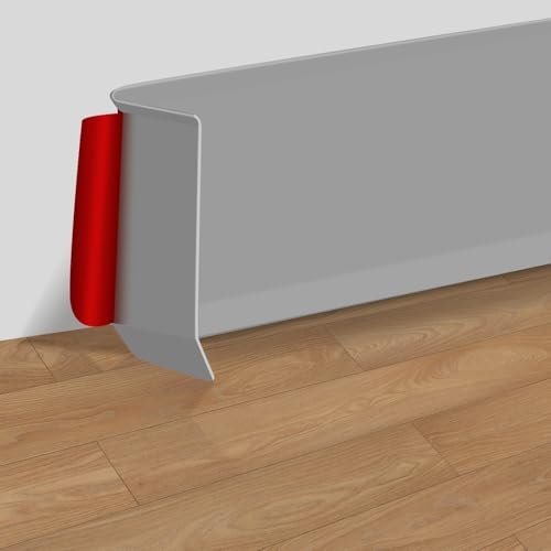 Vinyl Self-Adhesive Skirting Board, 5M Peel and Stick Baseboard Trim, Flexible SKIRTING Board 10cm Wide Wall Baseboard Molding Trim For Floor Wall Base and More (Grey-10 cm(W) x 5 M(L))