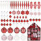 73 Stück Weihnachtskugeln,Birshe Christbaumkugeln Weihnachtskugeln Rot aus Kunststoff Weihnachtsbaumschmuck Weihnachtsbaum Deko Baumschmuck für Weihnachtsbaum Christbaumschmuck Hochzeitsdekoration