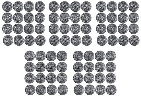 Booso 80 Stück Serie Schwämme aus Edelstahl, Scheuerschwämme, Reinigungsmittel, Scheuerschwämme, , zum Entfernen von Rost, Schmutz, Geschirr, Reiniger