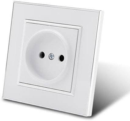 Interruptor mecánico de luz, Interruptor de pared de 1 vía y 1 gancho de 10 A, Interruptor de luz de pared de 86 mm (planitud esteckdose, BLANCO)