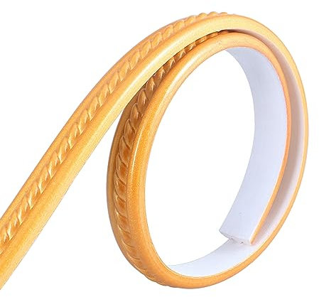 Moulures décoratives flexibles autocollantes 3M - Plinthes murales souples autocollantes - Design autocollant - Pour armoire (3 m x 2 cm, doré)