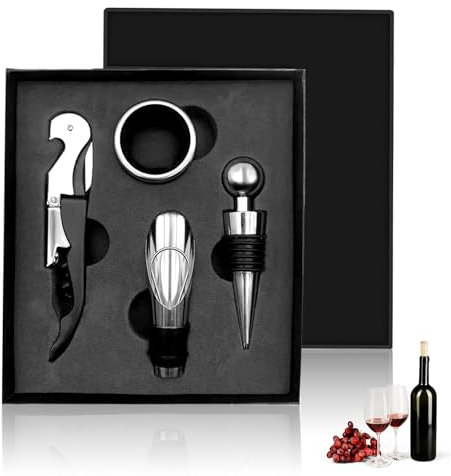 ouvre Bouteille, Tire-bouchon, Ensemble D'ouvre-bouteille De Vin, Ouvre-bouteille De Vin Rouge Manuel Avec étui Classique,Ouvre Bouteille de vin Ensemble d'accessoires pour Le vin (noir)