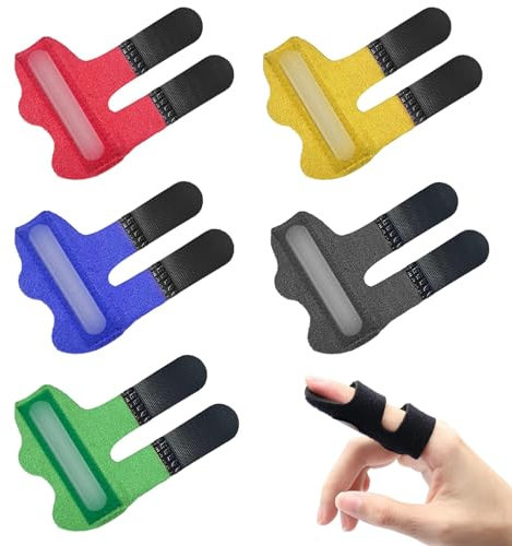 Wepai 5 Stück Fingerschienen, Fingerschutz Schnappfinger Schiene, Verstellbare Fingerstütze, Fingerbandage für Gebrochene, Verstauchte, Arthritis, Sehnenentzündung und Geschwollene Finger.