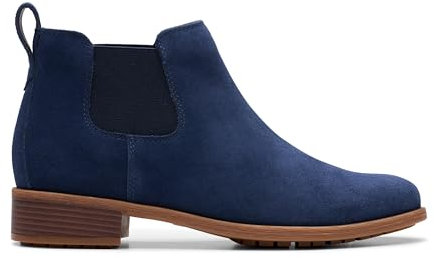 Clarks Havisham Top, Stivali Chelsea Donna, Camoscio Blu Navy, 37.5 EU