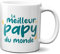 DECOHO - Mug en céramique Meilleur Papy du monde - Céramique, 33 cl - Imprimé en France - Blanc