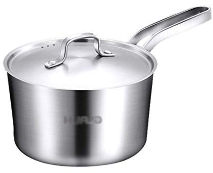 OQHAIR Casserole à Lait Professionnelle sans Induction Casserole Professionnelle sans Induction avec Couvercle (18 * 14 cm)
