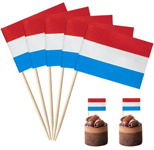 POPOYU 100 Stück Niederlande Fahne Zahnstocher,Flaggenpicker Niederlande,NiederlandeFlagge Klein,Aufkleber Flagge,Flaggen Zahnstocher Welt für Eurovision Contest,Olympische Cupcake Topper