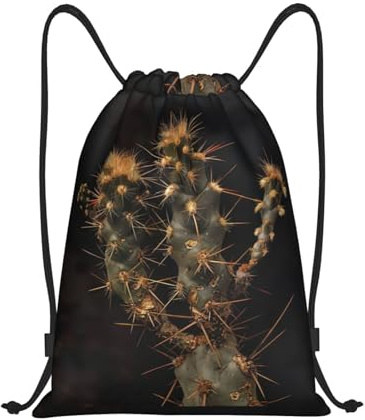 Beutel mit Kordelzug für Lebensmittel mit Zinkdruck, Rucksack, Sporttasche, Turnbeutel, Kordelzug, Einkaufstasche, Kaktus, S