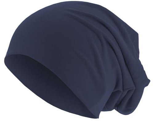 Roughtex Jersey Beanie leichte Mütze aus Baumwolle Stretchmaterial Navy XL/XXL
