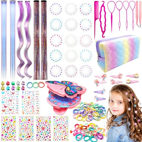 YeahBoom Hair Bedazzler Kit,Haar Diamanten Maschine+861 Diamond+118 Zubehör,Diamanten Haare,Strasssteine Haare,Haarschmuck Maschine,zum Anbringen der Strasssteine am Haar Kleidung und Accessoires
