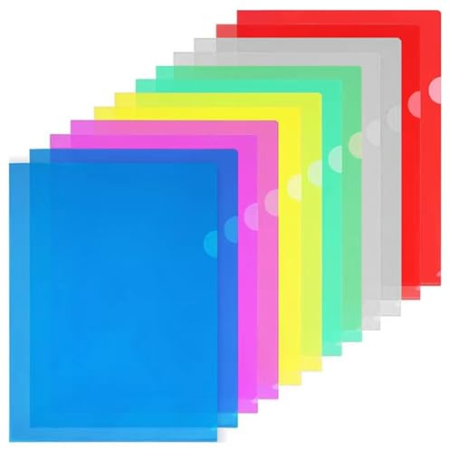GESDYO 24 Stück Aktenhülle A4 bunt,Klarsichthüllen A4 Seitlich Offen,Aktenhülle Farbig 6 Farben,Dokumententaschen für die Aufbewahrung von Papier, Dokumenten Mappen Ordner für das Büro der Schule