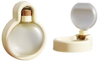Cream Folding Dog Water Bottle - 350ml, Leakproof, BPA-Free with Feeding Tray and Carrying Strap