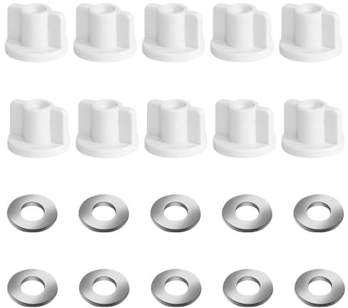 10 Sätze WC Sitz Rückenmutter, WC Sitz Rückenmutter Unterlegscheiben Set WC Sitz Befestigung unten Ersatz, Wc Sitz Ersatzteile Toiletten Hardware Ersatz für Oben Montierte WC Sitz Scharniere