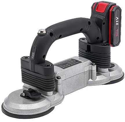 Handheld Tile Leveling Machine Double Suction Cup Electric Tiling Vibrator for Ceramic Floor Paving Tool Auto Vibration Laying for Wall Tiles Floor Tiles Bathroom Tiles and TV Wall Tiles etc Black